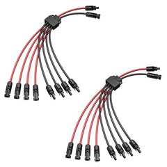30A Solar Panel Y-Branch Connectors, Parallel Adaptor Cable, 2PCS Solar Wiring