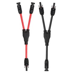 Solar Parallel Connector Y Splitter 1Y2 10 AWG Solar Cable Connector Red-Black
