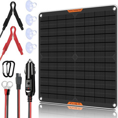 12 Volt 20W Solar Car Battery Charger & Maintainer, Solar Panel Trickle Charger,