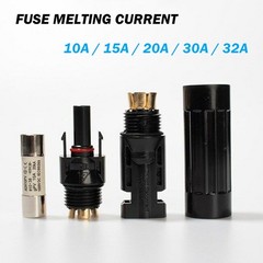 10~32A Solar Fuse 1000V DC in-line Fuse Holder Connectors for Solar Panel System