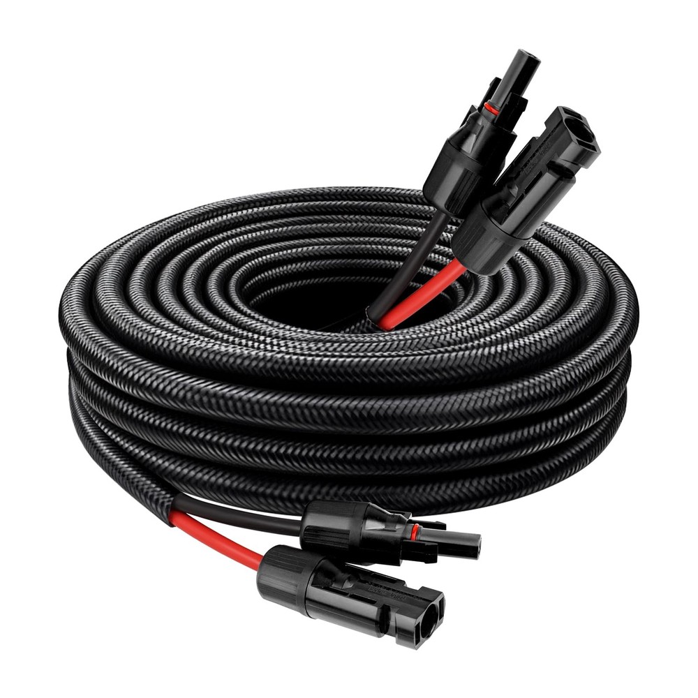 Solar Panel Extension Cable – 10AWG 10FT Solar Wire with Female & Male Waterp…
