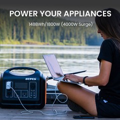 OUPES 1800w Portable Power Station 1800W/1488Wh Solar Generator LiFePO4 Battery