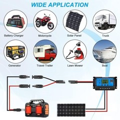 Solar Panel Connector Cable, 10AWG SAE Connector to Male & Female 1.15FT-10AWG