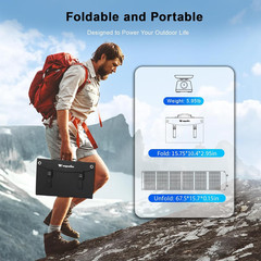 100 Watt Portable Solar Panel, Foldable Solar Panel Charger with Kickstands, QC3