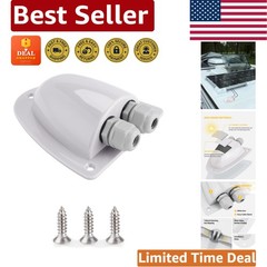 White Solar Double Cable Entry Gland Box, Ideal for RVs & Marine Use