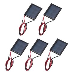 5 Pcs 1V 0.08W 80mA Mini Solar Panels with 2 Cable, 30mm x 25mm