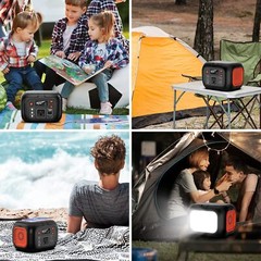 Portable Power Bank 150W 97Wh Battery Bank Solar Generator Camping + Light Bulb