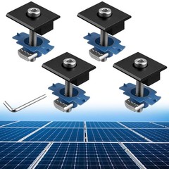 4pcs Solar Panel Mid Clamps Aluminum Mounting for Standard Unistrut