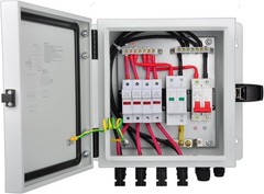 High-Quality 4 String PV Combiner Box | 15A Fuses, 50A Breaker, Surge Protection