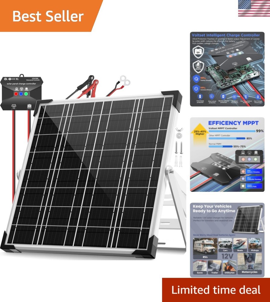 Durable 20W Solar Panel Battery Charger Kit – Multi-Compatibility for Outdoors