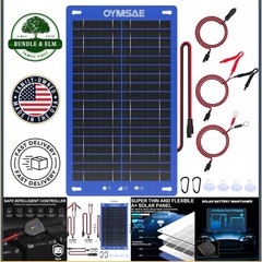 12W Solar Car Battery Charger with Waterproof Panel for 12V Battery Maintenance