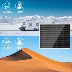 50W 18V Solar Panel with Built-in 12V PWM Controller + SAE Connection Cable 2…