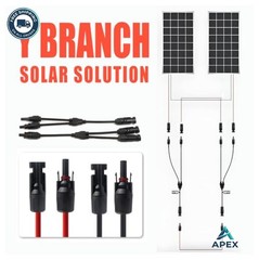 Solar Extension Cable 10FT 10AWG Male Female Connector Y Branch Adaptor Kit for
