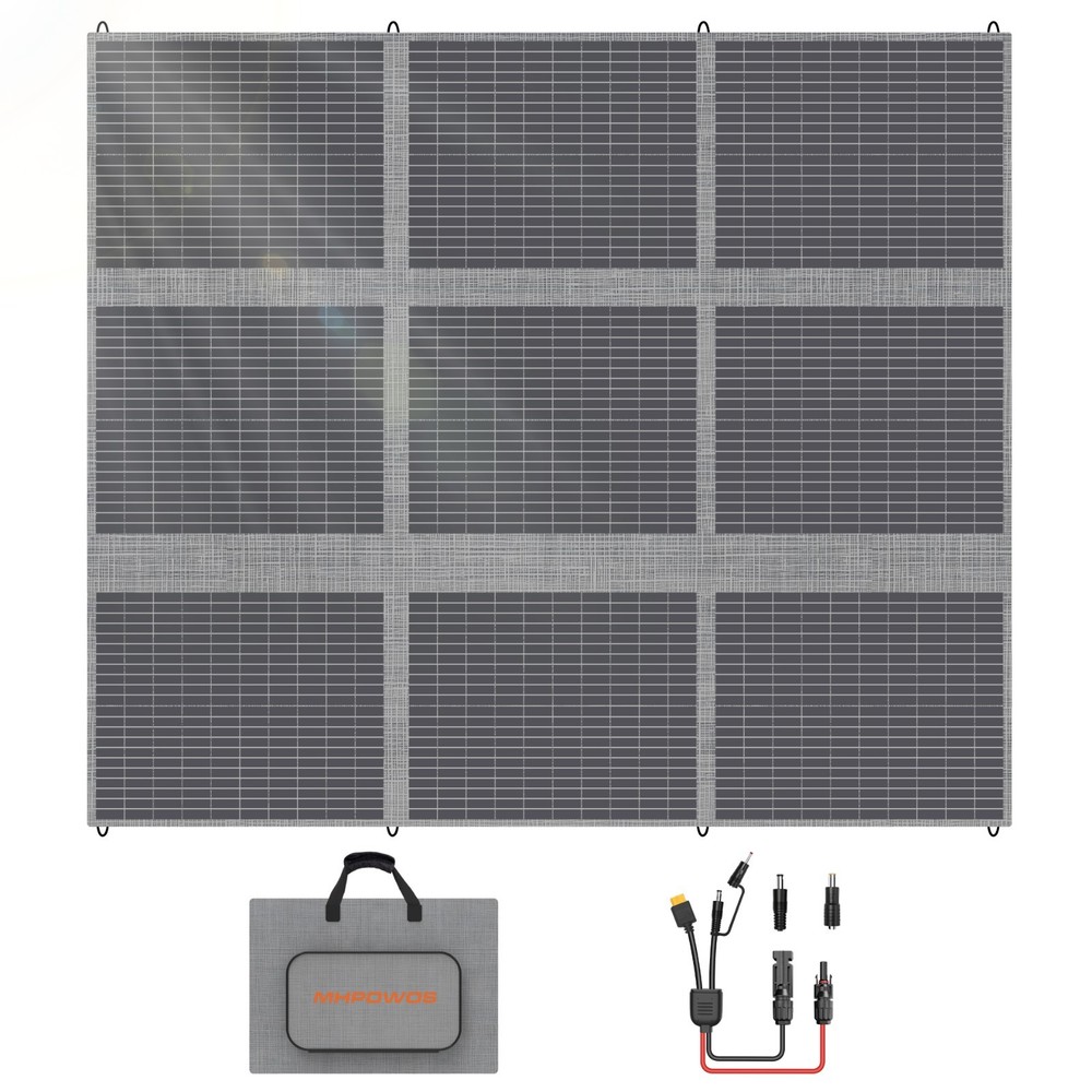 MHPOWOS 400W Watt Solar Panel Blanket Portable Folding for Power Station Camping