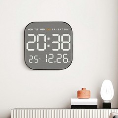 LED Digital Alarm Clock with Temperature and Day Display Adjustable Brightness