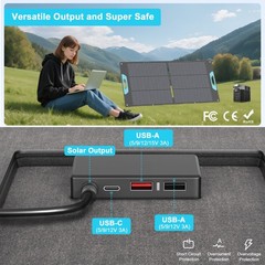 2 pack 110W Solar Panel Charge for BLUETTI Power Station AC180 1000Wh Generators