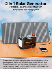 111Wh Solar Generator with Solar Panel Included Portable Power Station 120W with