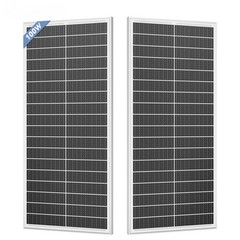 200Watt Mono Solar Panel 18BB Cell RV Car Home RV Off Grid 2Pack (100W) Battery