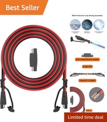 Durable 12FT SAE Extension Cable for Automotive & Solar Use – Quick Connection