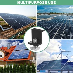 8pcs Solar Panel Mounting 40mm Z Clip Aluminum End Clamp for RVs Black