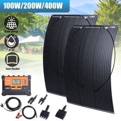 200W 400W Watt 12V Portable Flexible Solar Panel Kit RV Camping Off-Grid Rooftop