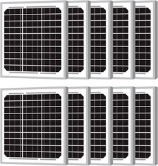 Newpowa 10PCS 5W(Watts) 12V(Volts) Solar Panels, High-Efficiency Monocrystalline