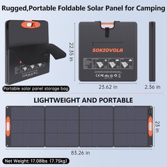 High Efficiency 220W Foldable Solar Panel for Camping & Power Stations –
