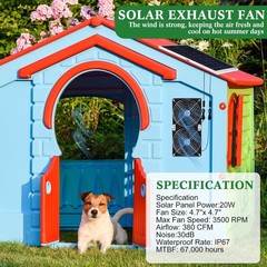 2 Set 20W Solar Powered High Speed Exhaust Fan Kit with Adjustable Stand