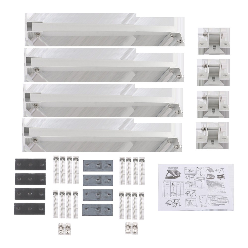 4 × Solar Panel Tilt Mounting Rack Brackets Adjustable For RV Roof Flat Surface