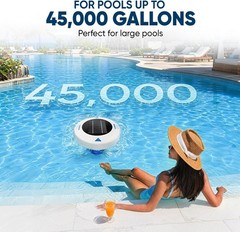 New Upgraded Floating Solar Pool Accessory, 45,000 Gallons, Large Solar Panel