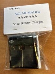 Compact Solar Made AA Or AAA Solar Battery Charger W/ Suction Cup Hook SPC-1AA