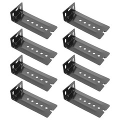 8Pcs Reusable Black Keyboard Drawer Slide Mounting Brackets Alloy Heavy Load
