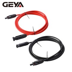 GEYA PV Wire Connector 10 AWG Solar Panel Extension Cable 1Pair Black & Red 6mm²