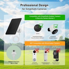 4W 5V Solar Charger for Outdoor Security Camera Solar Panel, 5V Solar Panel