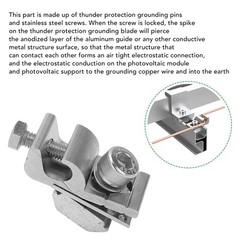 NEW 10Pcs Solar Mounting System Grounding Clip Lug Bracket Clamps Photovoltaic
