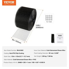 8″ x 100′ Solar Panel Bird Guard Critter Guard Roll Kit w/Rust-proof PVC Coating