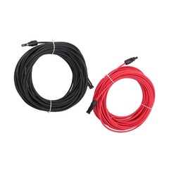 20M 4mm² Solar Cable Black+Red Waterproof Wire w/M4 Connector for Solar Panels