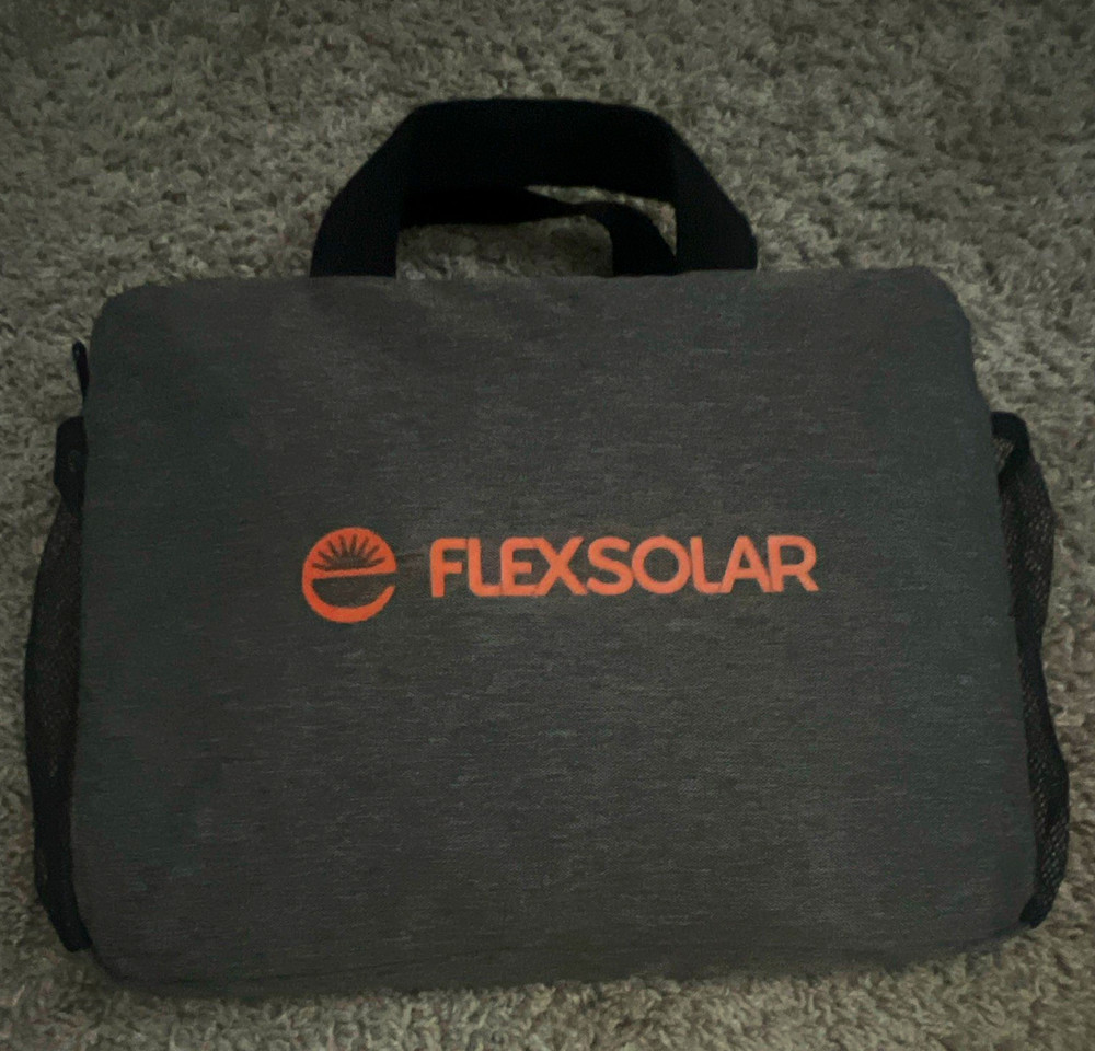 FLEXSOLAR S100 Solar Pad 100W Foldable Portable Mono Solar Panel, Black/Orange