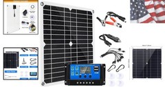200W Solar Panel Kit 12V Dual 5V USB Outputs Solar Panel Controller Combo,wit…