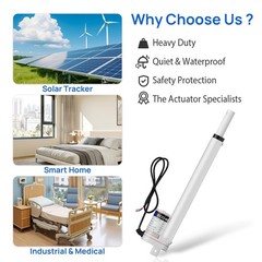 Heavy Duty 330lbs Solar Tracker Linear Actuator 12V 300mm Waterproof with Bracke