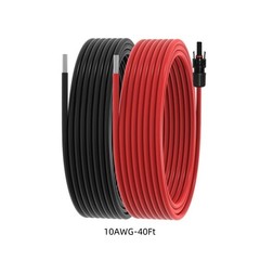 Solar Panel Extension Cable – 10AWG 40FT Solar Wire Cord 10 Gauge PV Wire