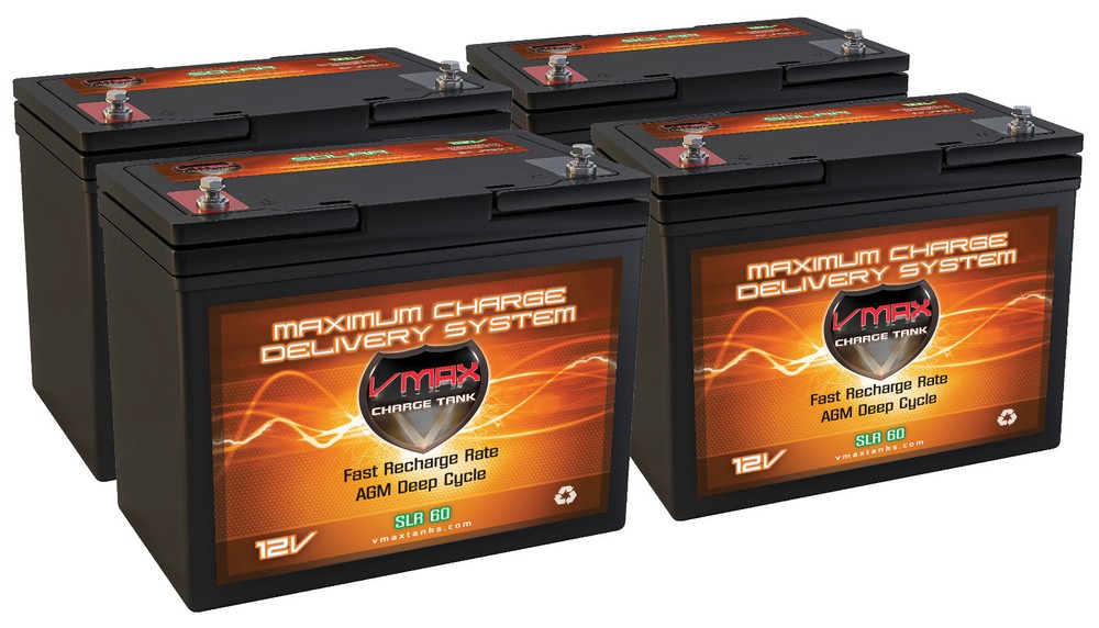 QTY 4 VMAX SLR60 SOLAR AGM DEEP CYCLE 12V 60AH EACH backup battery 12v 24v 48v
