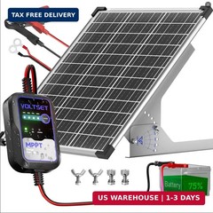 Voltset 50W Solar Panel Kit, 12V Solar Battery Trickle Charger & Maintainer with