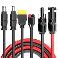 3FT 4-in-1 Solar Panel Extension Cable Wire XT60 Female to Solar Connectors