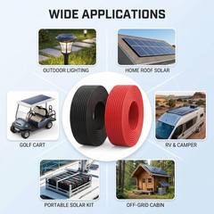 10 awg Solar Wire Pair 1500v Aluminum Alloy PV Cable Red Black XLPO