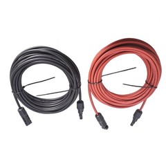 1 Pair 12 AWG Black + Red Wire Connector Solar Panel Extension Cable 30 Feet