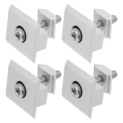 4Pcs Solar Panel Mid Clamps Aluminum Alloy Silver Easy Installation Kit