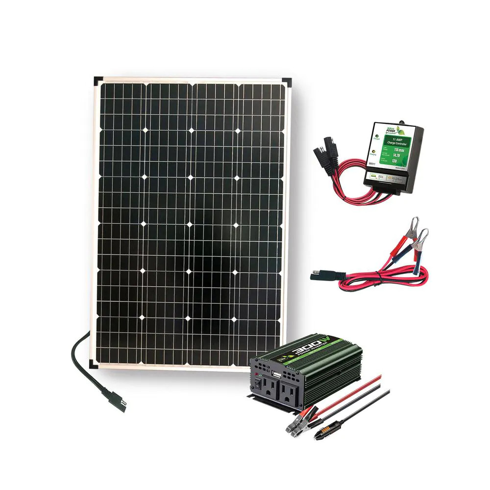 Polycrystalline Solar Panel with Power Inverter and 11 Amp Charge Controller NEW