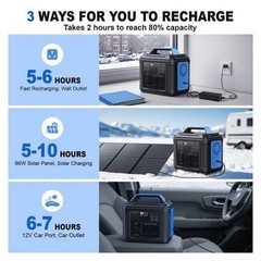 Portable 300W Power Station 296Wh 80000mAh Battery Solar Generator for Outdoor