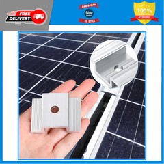 100 Pack Solar Panel Mid Clamps 1.06 Inch Aluminum Mounting Bracket Kit